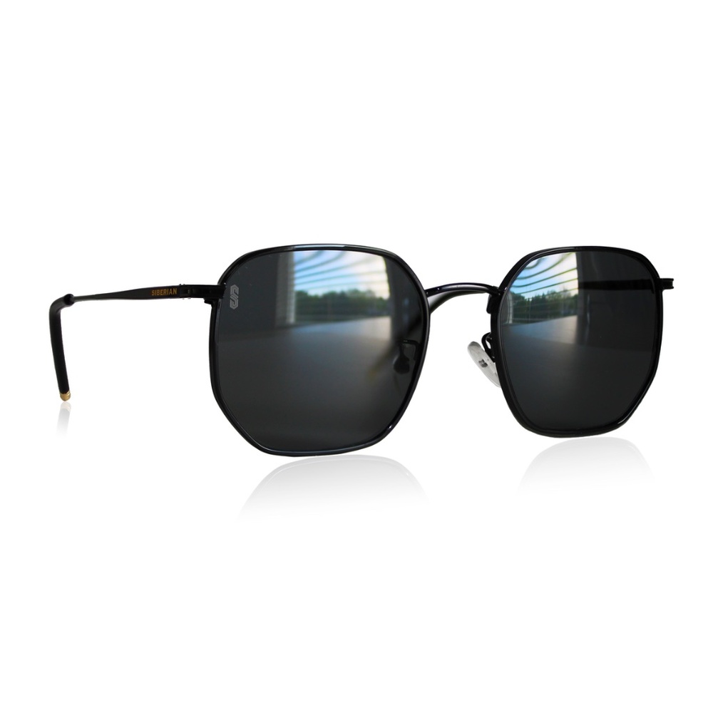 🇺🇸SIBERIAN 100% Real Glass Hexagonal BLACK Sunglasses Standard 52mm Men/Women - Picture 11 of 14